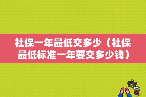 社保一年最低交多少（社保最低标准一年要交多少钱）