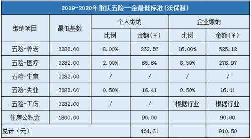五险需要多少钱（重庆个人交五险需要多少钱）