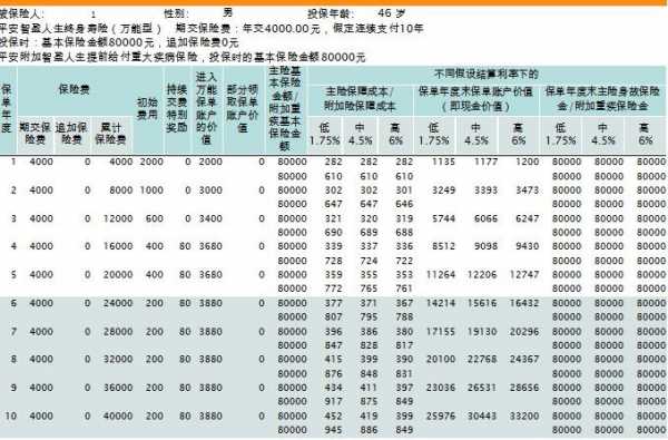 万能保险多少钱钱（万能险多少钱一年）